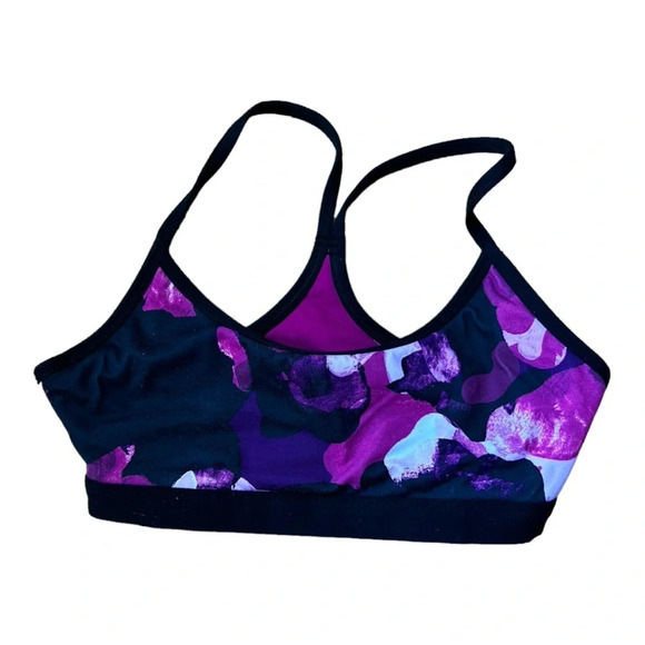 Fabletics Reversible Sports Bras Floral Purple Pink Size S - Picture 1 of 6
